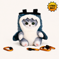Cute Cat Shark Plush Climbing Chalk Bag