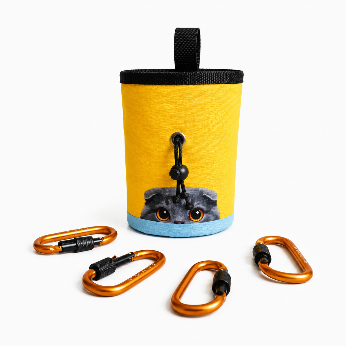 Cute Peeking Cat Climbing Chalk Bag