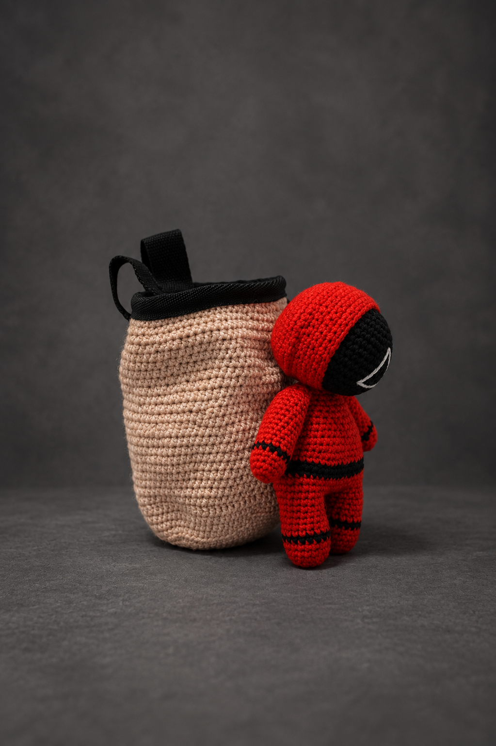 Crochet Squid Game Guard Plush Chalk Bag