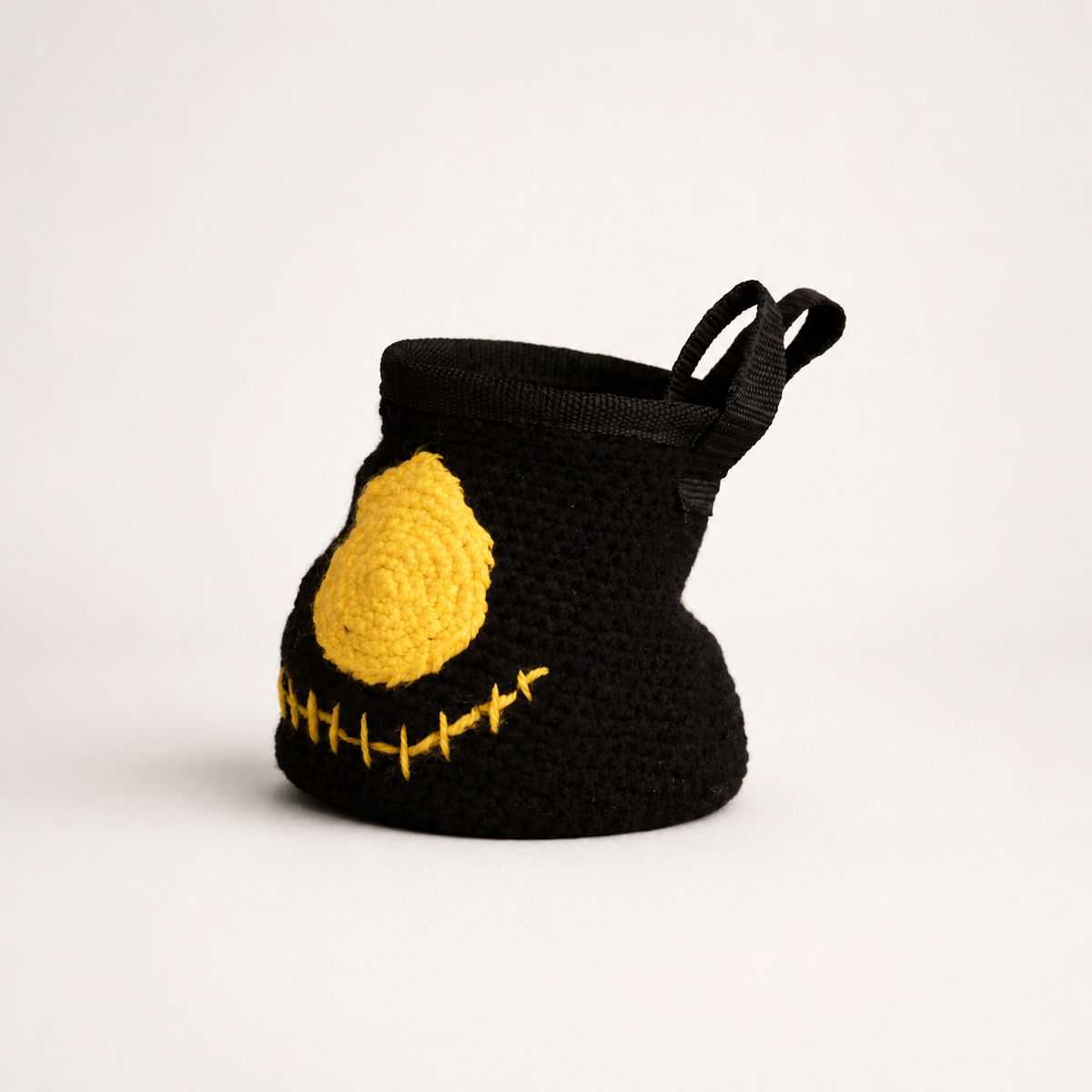 Crochet Yellow Skull Climbing Chalk Bag