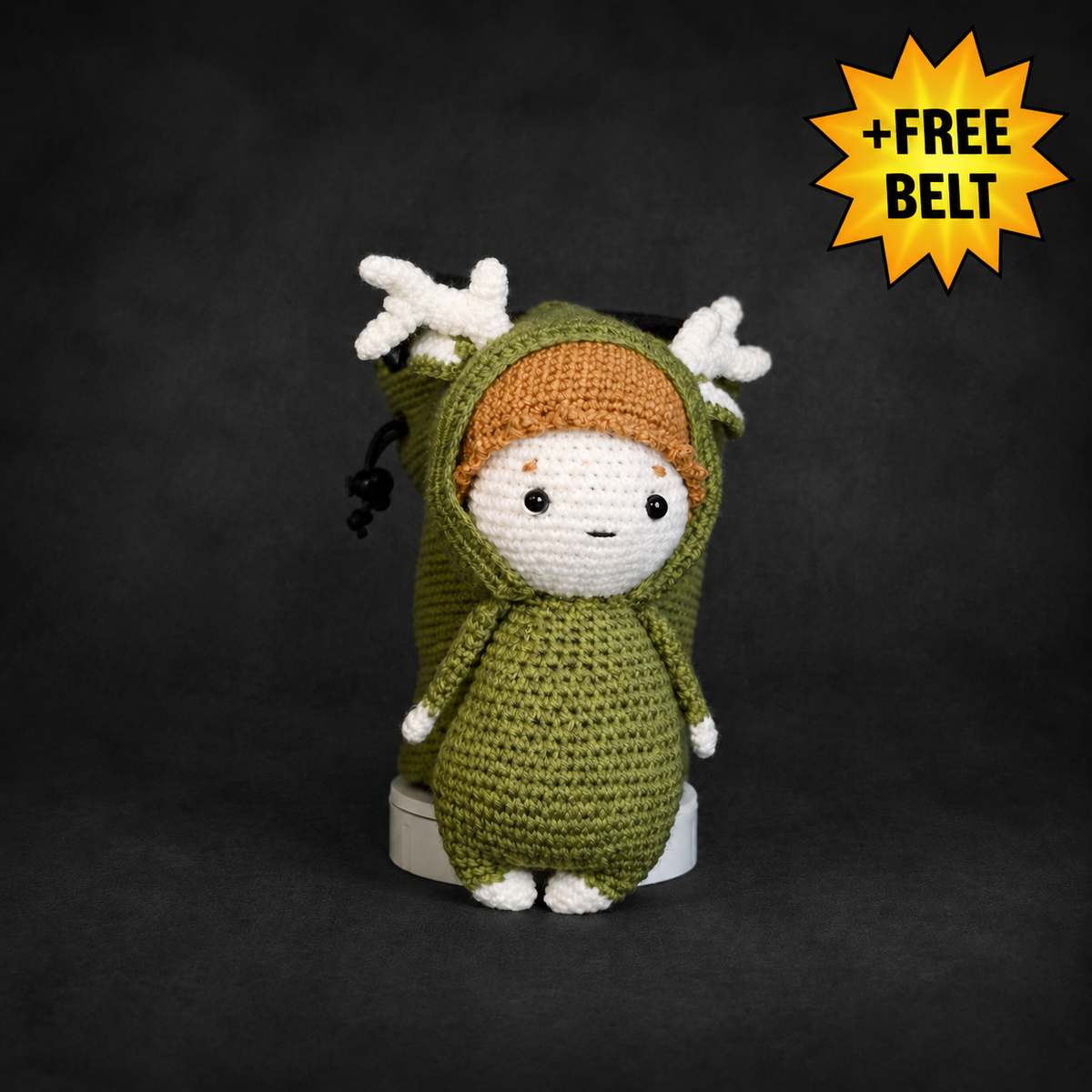 Horned Forest Boy Crochet Climbing Chalk Bag