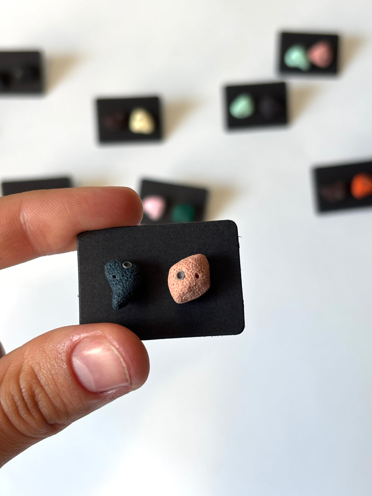 Mini Climbing Hold Stud Earrings, Bouldering Jewelry