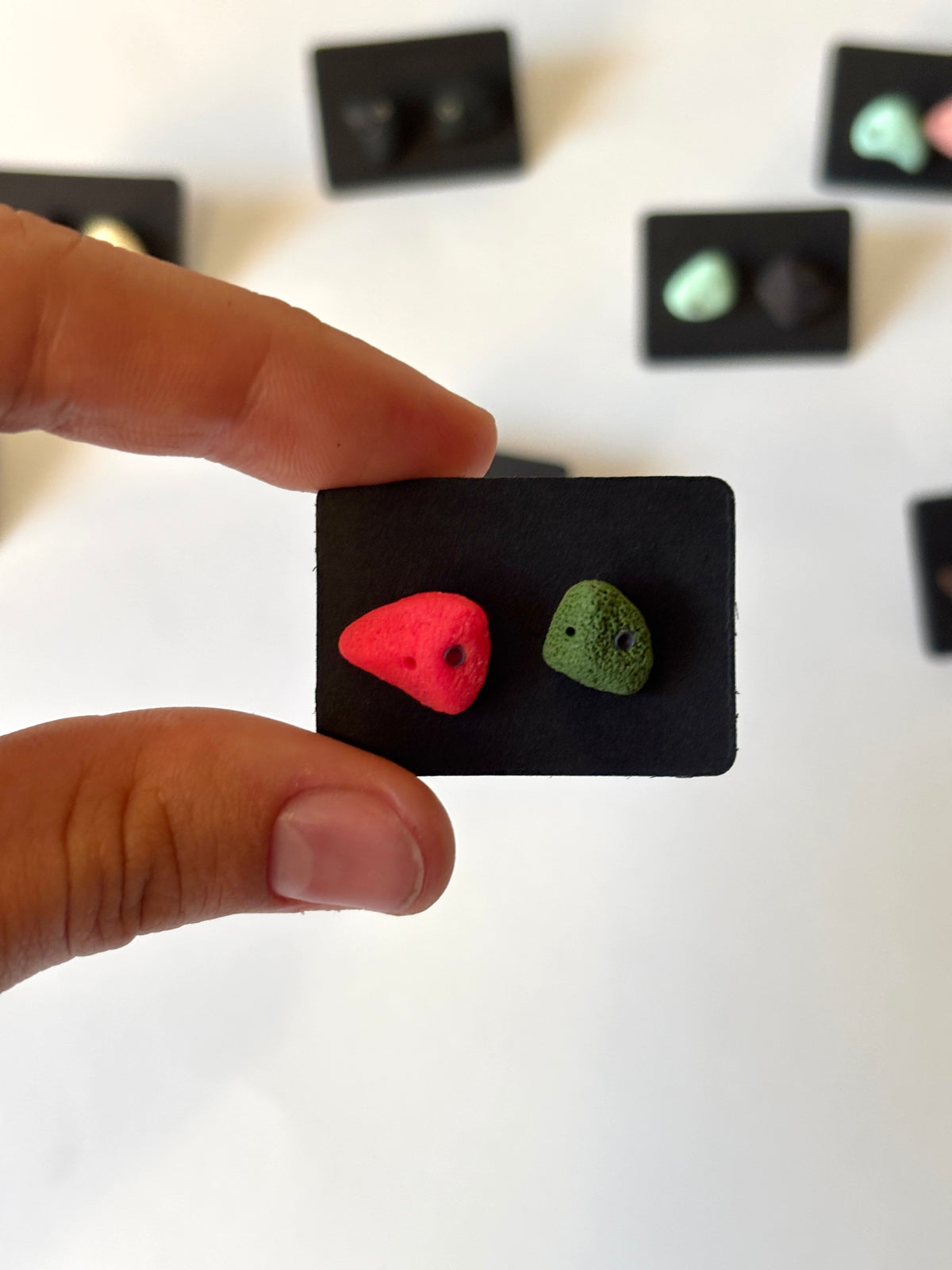 Mini Climbing Hold Stud Earrings, Bouldering Jewelry