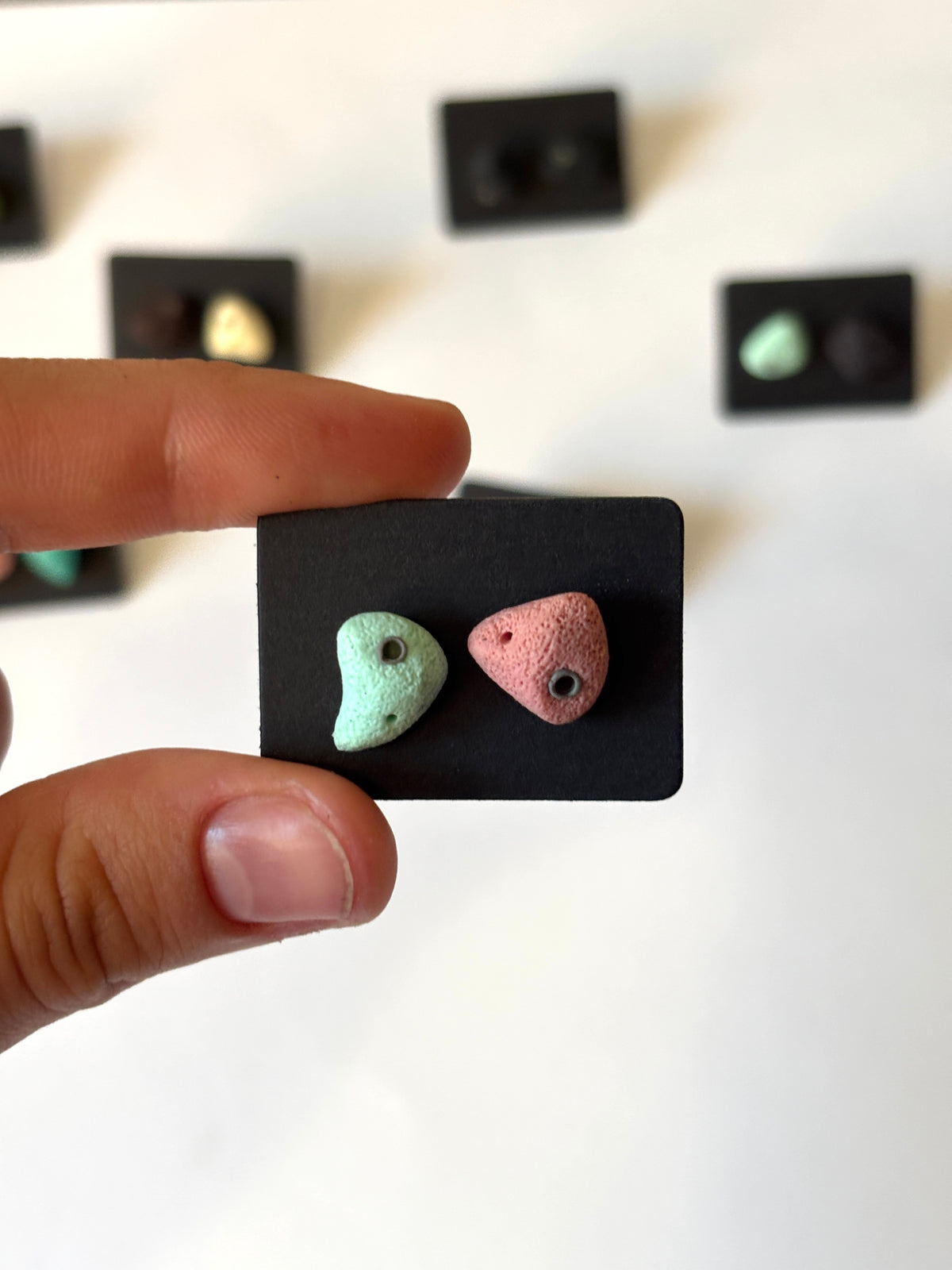 Mini Climbing Hold Stud Earrings, Bouldering Jewelry