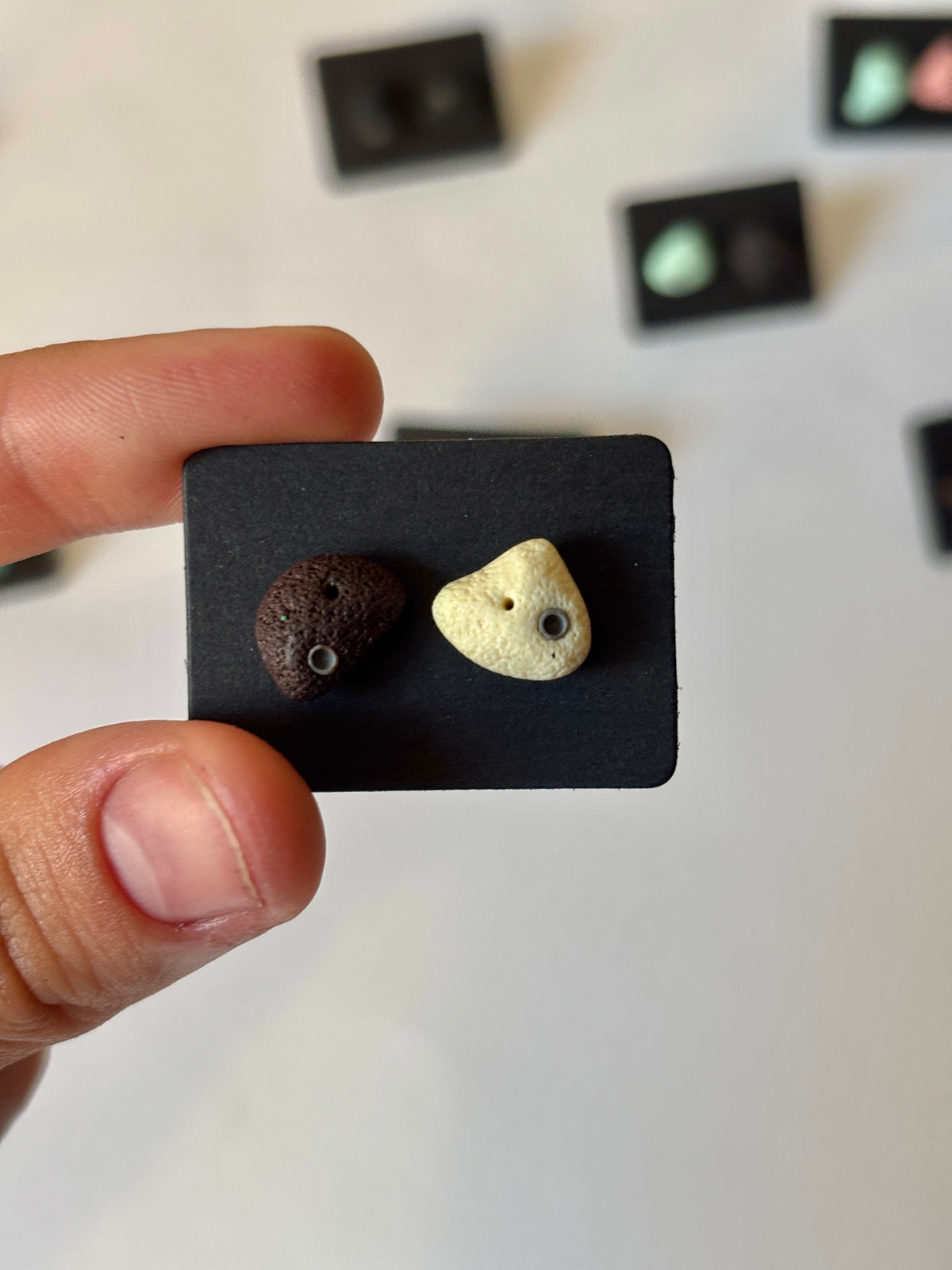 Rock Climbing Hold Earrings, Mini Climbing Hold Studs