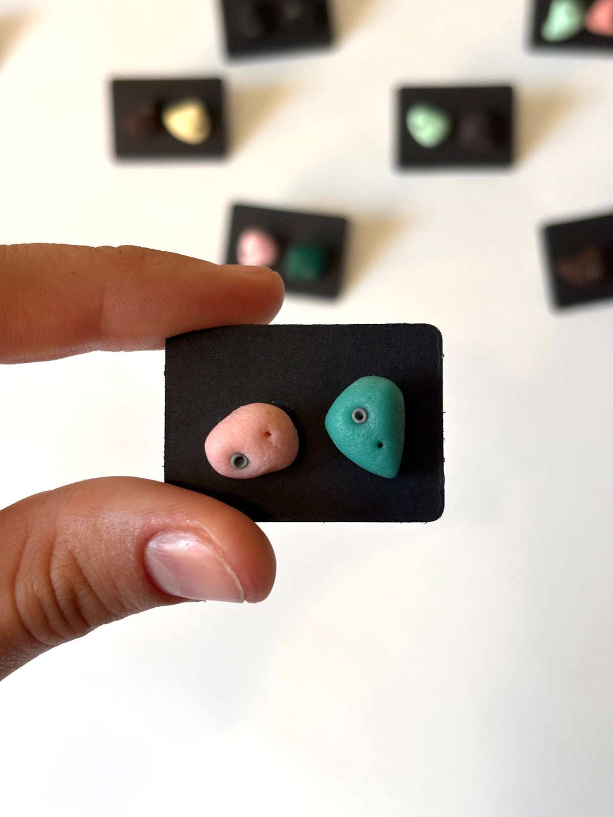 Rock Climbing Hold Earrings, Mini Climbing Hold Studs